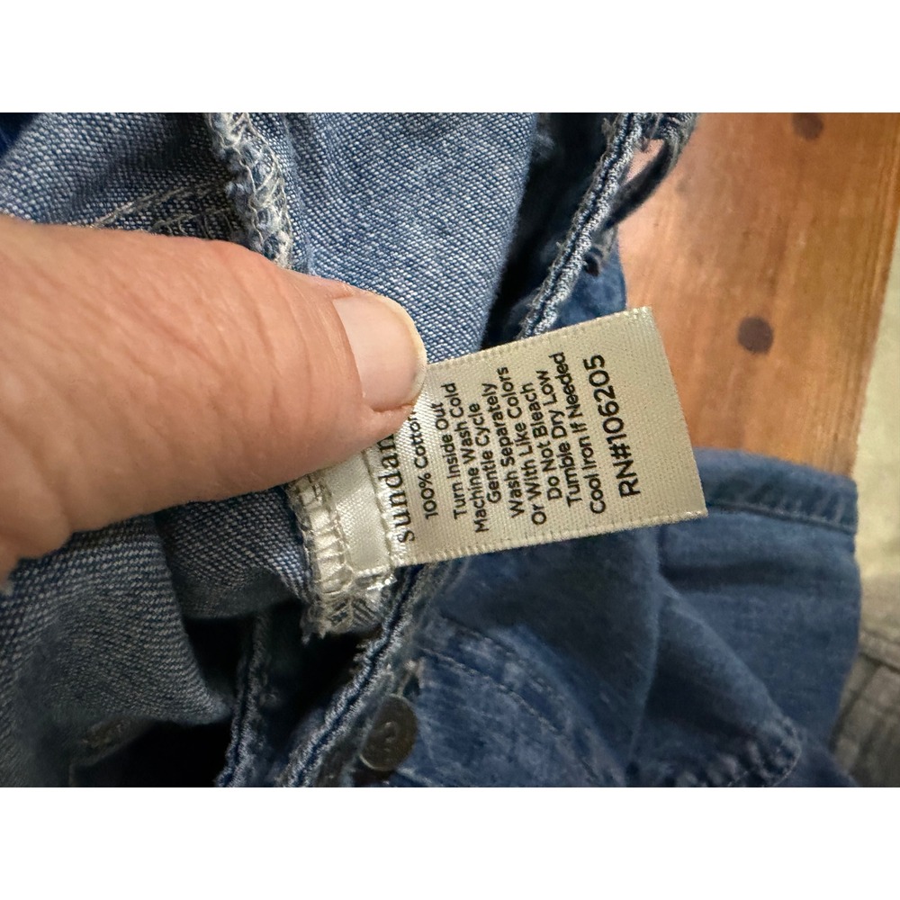 Sundance Jolienne Cargo Denim Jogger Pants exposed Button Fly 14 Medium Wash - Picture 8 of 8